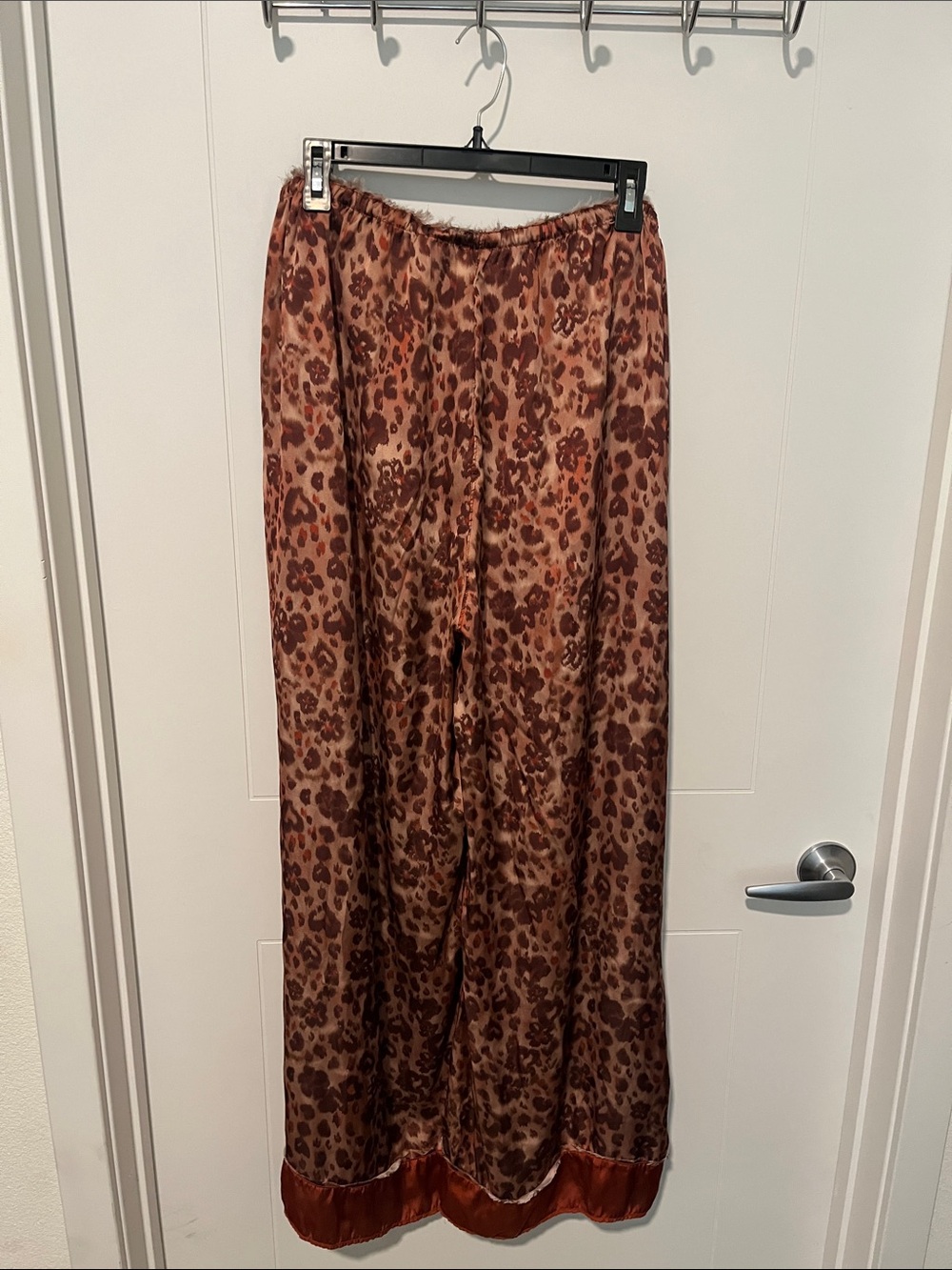 Free People Intimately Free Dreamy Days Leopard Print Wide-Leg Satin Pants - Picture 7 of 16